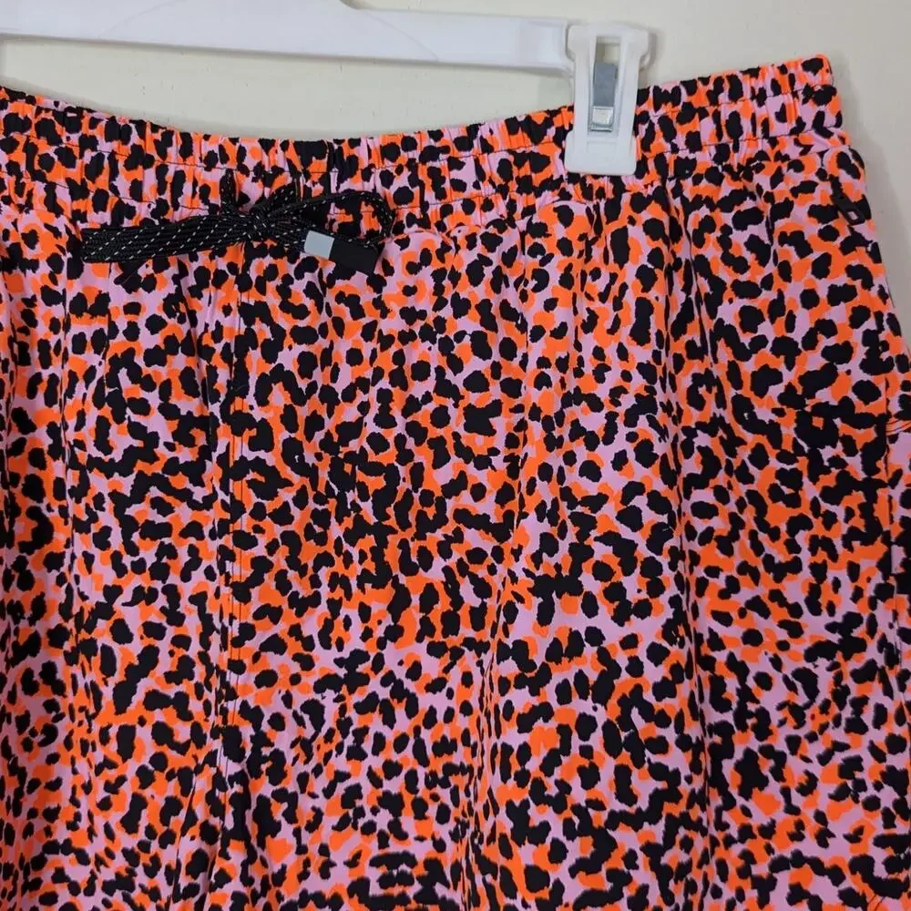 Fabletics Neon Leopard Zip-Front Racerback Shaping Swim Top & 5